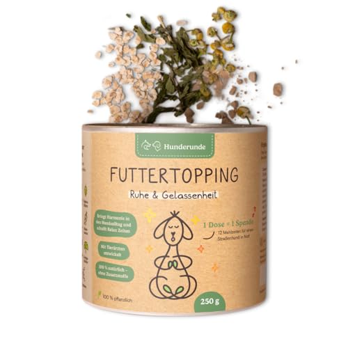 Hunderunde – Futtertopping Ruhe & Gelassenheit 250g – pflanzlich & natürlich unterstützen bei Stress Lärm Reisen Trubel I Baldrian Passionsblume Melisse Hopfen Hanf Bierhefe Hunderunde – Futtertopping Ruhe & Gelassenheit 250g – pflanzlich & natürlich unterstützen bei Stress Lärm Reisen Trubel I Baldrian Passionsblume Melisse Hopfen Hanf Bierhefe von Hunderunde