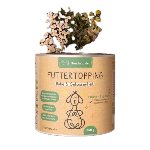 Hunderunde – Futtertopping Ruhe & Gelassenheit 2x250 g – pflanzlich & natürlich unterstützen bei Stress Lärm Reisen Trubel I Baldrian Passionsblume Melisse Hopfen Hanf Bierhefe Hunderunde – Futtertopping Ruhe & Gelassenheit 2x250 g – pflanzlich & natürlich unterstützen bei Stress Lärm Reisen Trubel I Baldrian Passionsblume Melisse Hopfen Hanf Bierhefe von Hunderunde