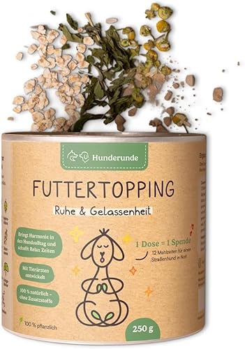 Hunderunde Nahrungsergänzungsmittel Hund - Gesundheitsprodukte für Magen & Darm, Haut & Fell, Knochen & Gelenke - Foodtopping (3, Ruhe & Gelassenheit) von Hunderunde