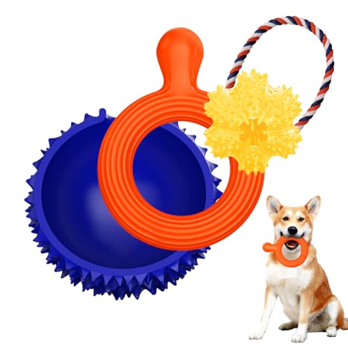 Hundespielzeug Intelligenz Interaktives, Snackball Hund Frisbee Hundenapf 3 in 1 Spielzeug Hund Intelligenzspielzeug für Hunde kleine/mittlere/große (Blau) von Hundespielzeug