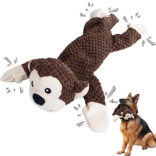 Hundespielzeug, Hunde Spielzeug, Plüschhundespielzeug, quietschendes Hundespielzeug, welpenspielzeug, gefüllte Hundekauspielzeug für Welpen, kleine, mittlere, große Hunde (Affe2) von Hundewindeln