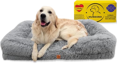 Hundino Orthopädisches Hundebett für große und mittelgroße Hunde, 80 x 50 x 15 cm, maximaler Komfort und ergonomische Unterstützung, wasserdicht, waschbar und abnehmbarer Bezug, Grau von Hundino