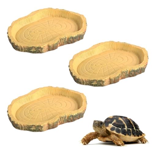 3 Stücke Wasserschale Terrarium, Schildkröten Zubehör Harz Rock Reptilien Wasserschale Futterschale für Reptilien, Hamster, Geckos, Vogelspinnen, Bartagamen, Schildkröten, Landschildkröten 3 Stücke Wasserschale Terrarium, Schildkröten Zubehör Harz Rock Reptilien Wasserschale Futterschale für Reptilien, Hamster, Geckos, Vogelspinnen, Bartagamen, Schildkröten, Landschildkröten von Hundredweat