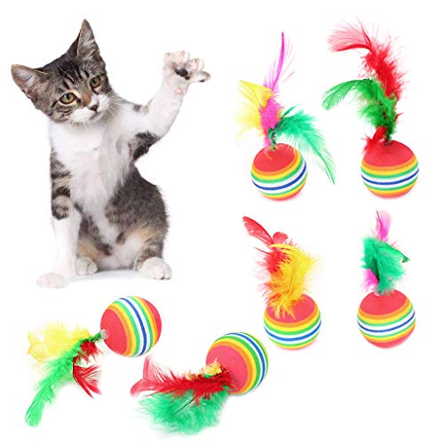 Federspielzeug für Haustiere, interaktives Spielzeug für Katzen, 5 Stück von Hunersty