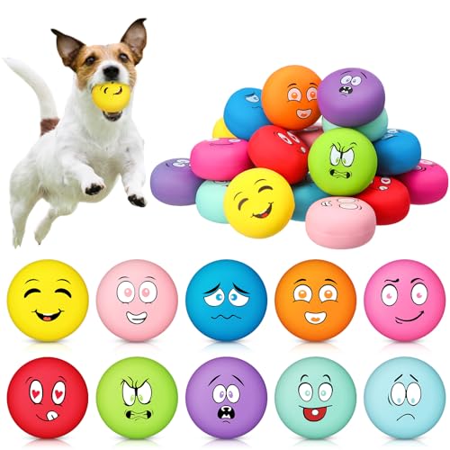 Hungdao Quietschende Hundebälle für Hunde, weiches Gummi, Latex, klein, lustig, quietschend, interaktives Apportierspielzeug, Spielbälle zum Zahnen, für kleine Haustiere, Welpen, Rassen, Training, 40 Hungdao Quietschende Hundebälle für Hunde, weiches Gummi, Latex, klein, lustig, quietschend, interaktives Apportierspielzeug, Spielbälle zum Zahnen, für kleine Haustiere, Welpen, Rassen, Training, 40 von Hungdao