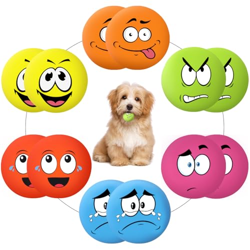 Hungdao Quietschendes Hundespielzeug, Latex, Gummi, quietschender Ball, lächelndes Gesicht, Emoticon, Hundespielzeug, interaktiver Ball, Großpackung, Welpenliebhaber, Geschenk für kleine, mittelgroße Hungdao Quietschendes Hundespielzeug, Latex, Gummi, quietschender Ball, lächelndes Gesicht, Emoticon, Hundespielzeug, interaktiver Ball, Großpackung, Welpenliebhaber, Geschenk für kleine, mittelgroße von Hungdao