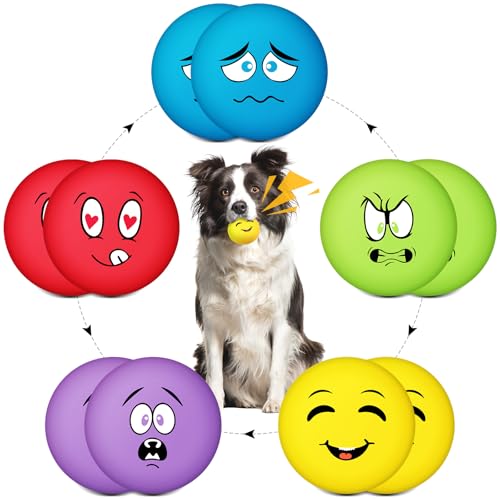 Hungdao Quietschendes Hundespielzeug aus Latex, Gummi, lustig, niedliches Gesicht, weiches Hundespielzeug, interaktives Apportierspielzeug für kleine, mittelgroße Welpen, Haustiere, Hunderassen von Hungdao