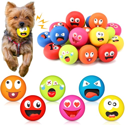 Hungdao Quietschendes Hundespielzeug mit lustigem Gesicht, weiches Latex, Gummi, Hundespielzeug, Spielzeug für kleine Rassen, interaktiv, 24 Stück Hungdao Quietschendes Hundespielzeug mit lustigem Gesicht, weiches Latex, Gummi, Hundespielzeug, Spielzeug für kleine Rassen, interaktiv, 24 Stück von Hungdao