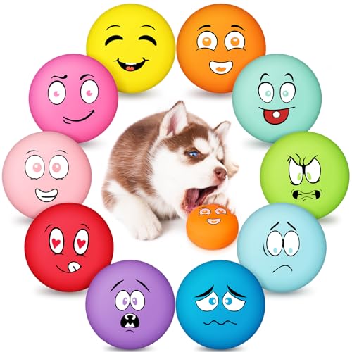 Hungdao Quietschspielzeug für Hunde, weiches Latex, kleine Quietschbälle, interaktives Kauspielzeug für Hunde, Welpen, Training, interaktives Apportierspiel, 10 Stück Hungdao Quietschspielzeug für Hunde, weiches Latex, kleine Quietschbälle, interaktives Kauspielzeug für Hunde, Welpen, Training, interaktives Apportierspiel, 10 Stück von Hungdao