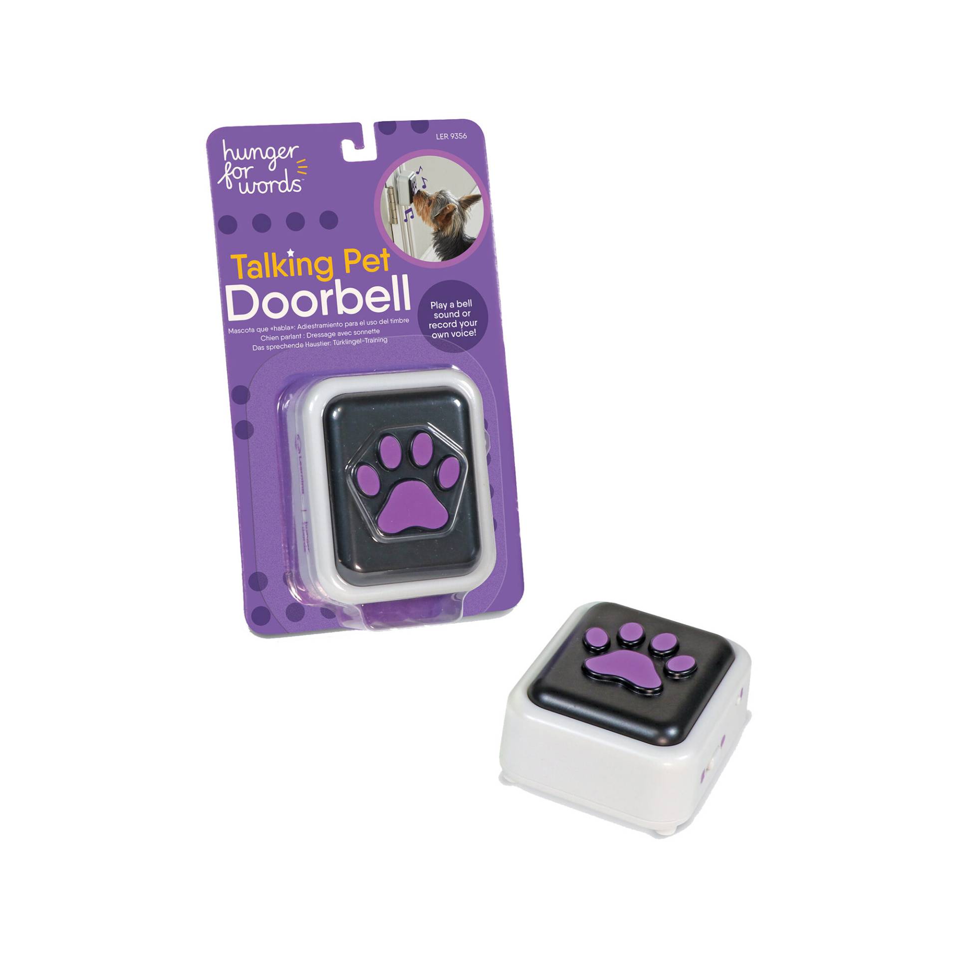 Hunger for Words Talking Pet Doorbell - 10,2 x 19,1 x 4,1 cm von Hunger for Words