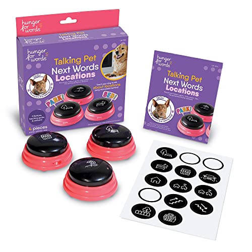 Hunger for Words Talking Pet Next Words Locations – 3-teiliges Set mit beschreibbaren Sprachtasten für Hunde, Hundeknöpfe für Kommunikation Hunger for Words Talking Pet Next Words Locations – 3-teiliges Set mit beschreibbaren Sprachtasten für Hunde, Hundeknöpfe für Kommunikation von Hunger for Words