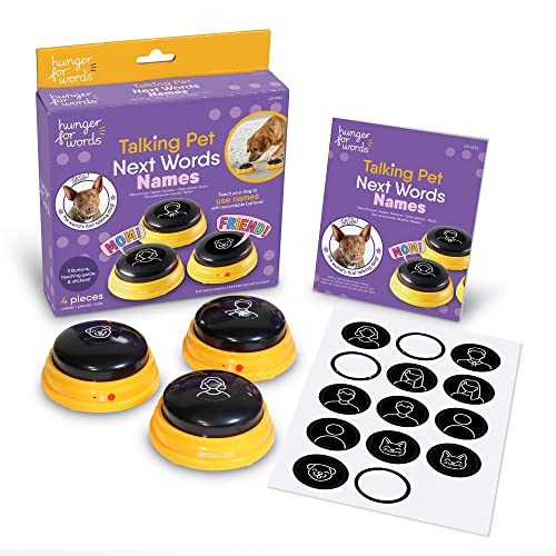 Hunger for Words Talking Pet Next Words Namen - 3 Stück Set beschreibbare Sprachtasten für Hunde, Hundeknöpfe für Kommunikation, Mehrfarbig Hunger for Words Talking Pet Next Words Namen - 3 Stück Set beschreibbare Sprachtasten für Hunde, Hundeknöpfe für Kommunikation, Mehrfarbig von Hunger for Words