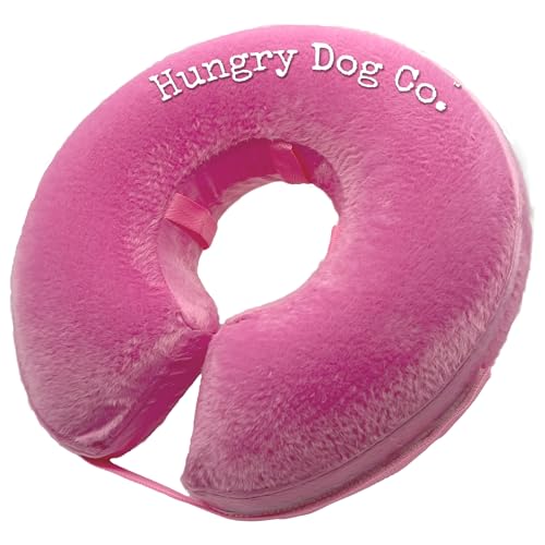 Hungry Dog Co. Aufblasbares Premium-Hundehalsband für Hunde und Katzen, hilft bei der Genesung von Haustieren, bequem und sicher für Ihr Haustier, weiches E-Halsband, Rosa, Größe S (17,8 cm - 27,9 cm von Hungry Dog Co.