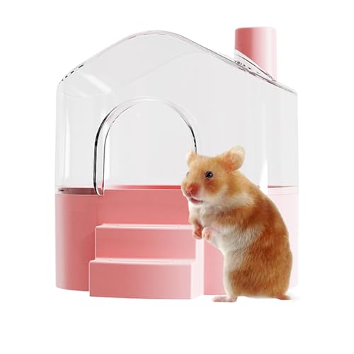 HunicandIU Hamster Bad, Großes Transparentes Sandbad Gefäß, Tiergehege-Dekoration Zum Baden Reinigen Spielen Erkunden Schlafen Für Lemminge Und Rennmäuse von HunicandIU
