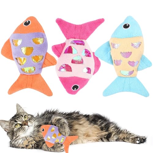 HunicandIU Katzen-Katzenminze-Spielzeug, Fisch-Katzenspielzeug | Plüsch 3PCS Interaktives Katzenspielzeug Katzenkauspielzeug | Süßes Katzenminze-Spielzeug, Katzenspielzeug mit Sound für Kätzchen, HunicandIU Katzen-Katzenminze-Spielzeug, Fisch-Katzenspielzeug | Plüsch 3PCS Interaktives Katzenspielzeug Katzenkauspielzeug | Süßes Katzenminze-Spielzeug, Katzenspielzeug mit Sound für Kätzchen, von HunicandIU