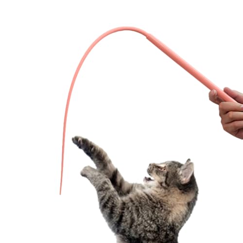 HunicandIU Katzenangel | Silikon Lang Angelrute für Katzen,Weicher 76cm Spielzeug zur Geistigen Förderung Indoor Spielen Entspannung Springen Jagen von HunicandIU