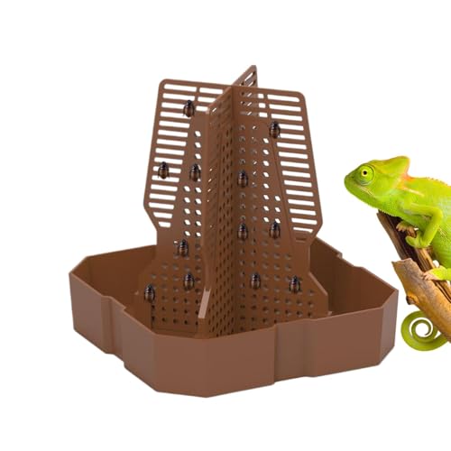 HunicandIU Reptilienfutterschale, Froschfutterschale | Kletterbare Leiterfutterautomat für | Terrarium -Fütterungsschalen für Eidechsen, Frösche, Geckos mit Kletterleiter von HunicandIU