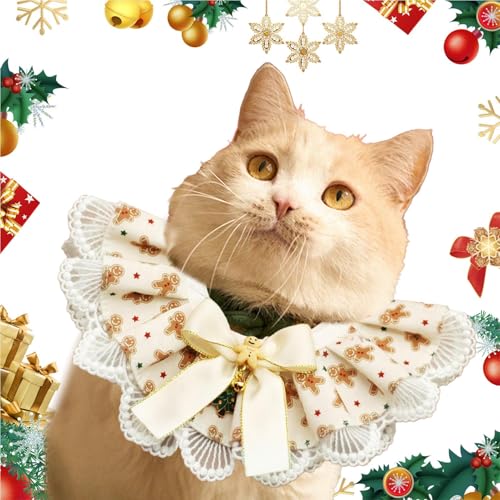 HunicandIU Weihnachtslätzchen für Haustiere, Weihnachtslätzchen für Hunde - Weiche, verstellbare Hundehalstücher, weihnachtliche Hundelätzchen - Niedlicher, atmungsaktiver Haustierschal aus Spitze, HunicandIU Weihnachtslätzchen für Haustiere, Weihnachtslätzchen für Hunde - Weiche, verstellbare Hundehalstücher, weihnachtliche Hundelätzchen - Niedlicher, atmungsaktiver Haustierschal aus Spitze, von HunicandIU