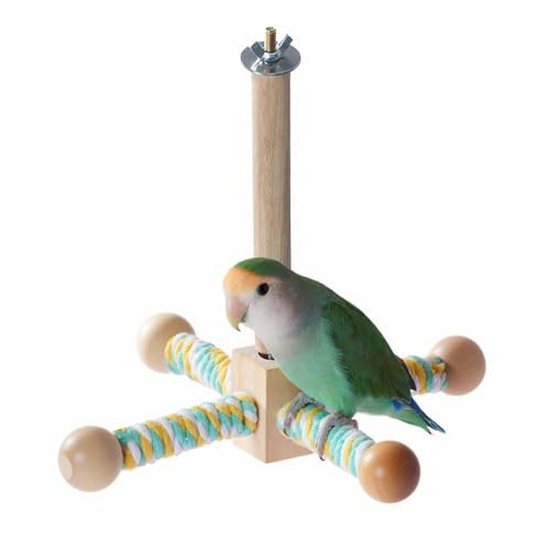 Hunphy 360°Drehbares Vogel Spielzeug, Rotierende Vogelsitzstange, Papageienspielzeug, Vogelkäfig-Zubehör, für Mittlere Papageien, Kleine Papageien Spielen Unterhaltung von Hunphy