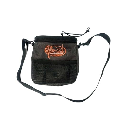 HuntEmUp Leckerli-Tasche für Hunde zum Training – freihändiges Design – Spender – Grau/Schwarz (groß) – Leckerlibeutel für Hundespaziergänge – Haustierbeutel – integrierter Kotbeutelhalter von HuntEmUp