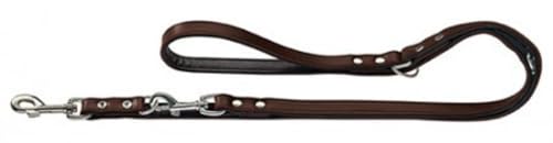 HUNTER BASIC Verstellbare Führleine für Hunde, beschichtetes Spaltleder, Kunstleder, witterungsbeständig, 1,3/200 cm, braun von HUNTER