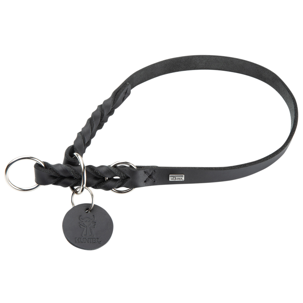 HUNTER Dressur-Halsband Solid Education schwarz, Gr. M, Breite: ca. 18 mm, Halsumfang: ca. 40 - 45 cm von Hunter
