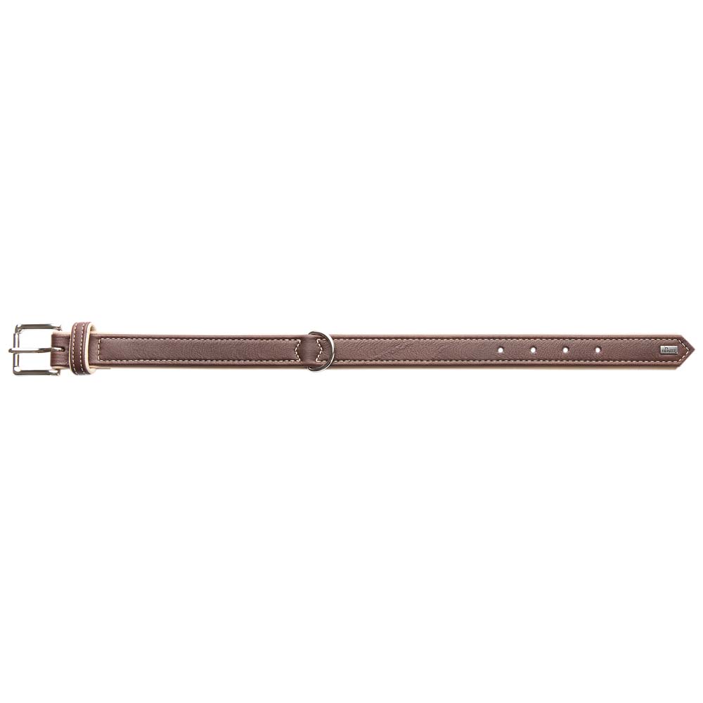 HUNTER Elchleder-Hundehalsband Canadian Elk dunkelbraun-beige, Gr. 30, Breite: ca. 18 mm, Halsweite: ca. 21 - 25 cm von Hunter