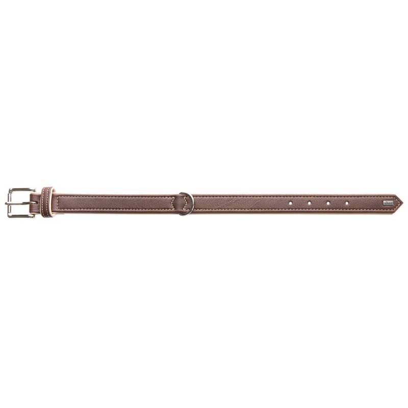 HUNTER Elchleder-Hundehalsband Canadian Elk dunkelbraun-beige, Gr. 30, Breite: ca. 18 mm, Halsweite: ca. 21 - 25 cm von Hunter