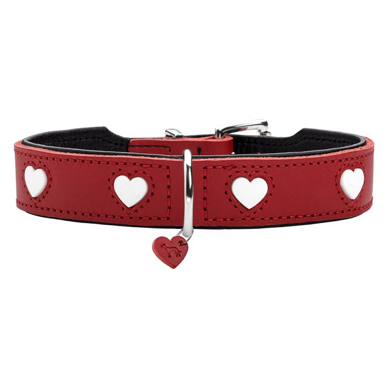 HUNTER Halsband Love, rot - Größe 50: 35 - 43 cm Halsumfang von Hunter