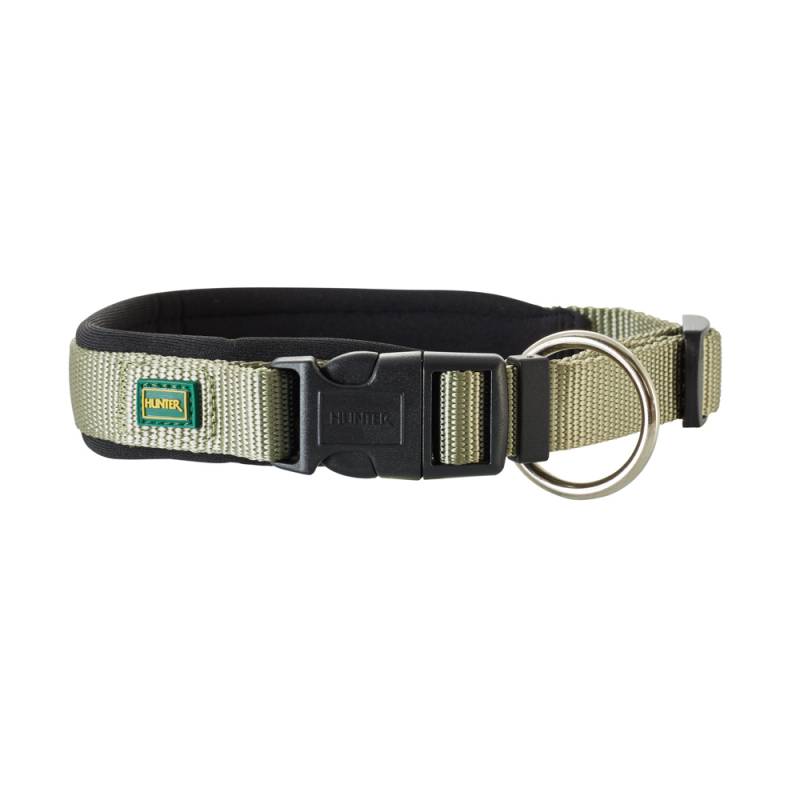 HUNTER Halsband Neopren Vario Plus, oliv/schwarz - Größe M: 40 - 45 cm Halsumfang, 20 mm breit von Hunter