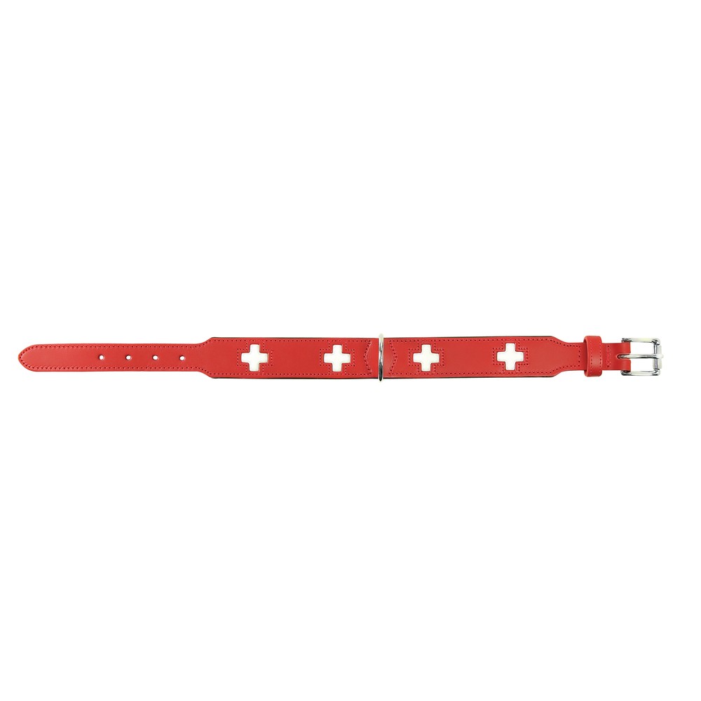 HUNTER Halsung Swiss rot, Gr. 32, Breite: ca. 26 mm, Halsweite: ca. 24 - 28,5 cm von Hunter
