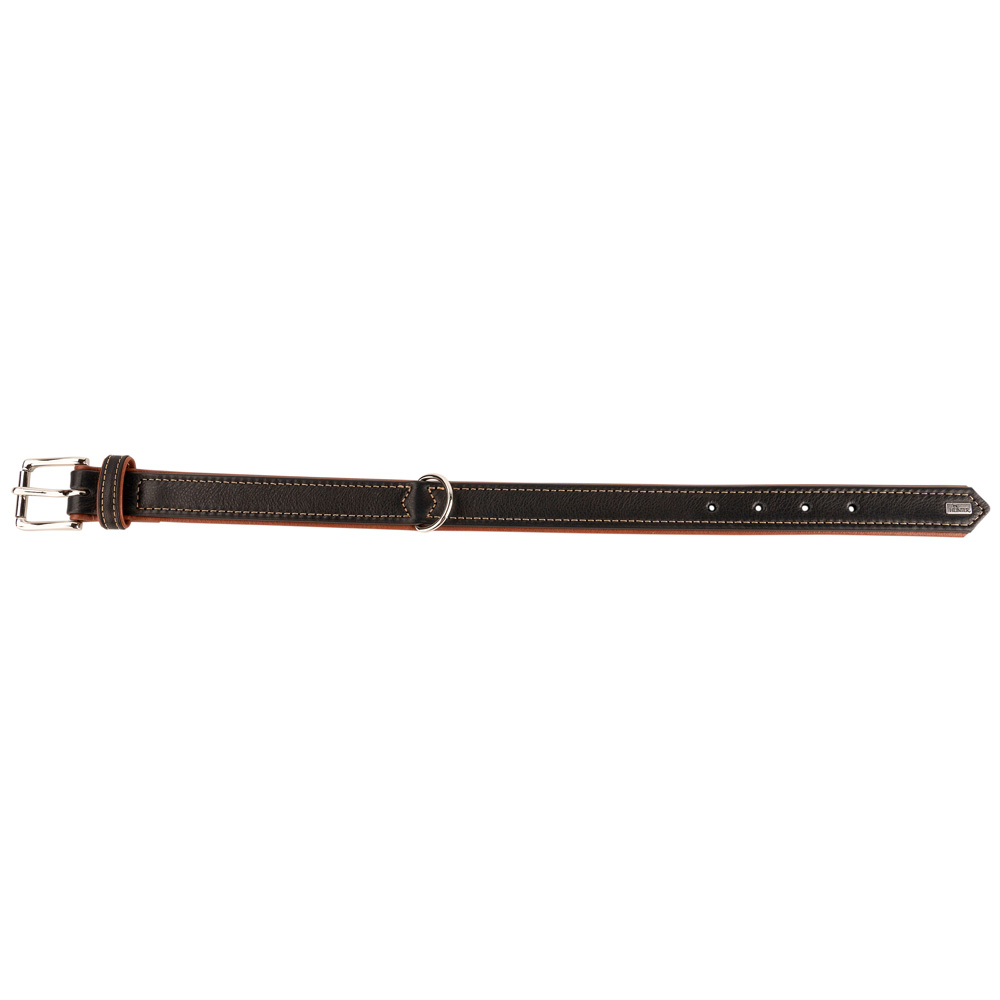 HUNTER Hundehalsband Canadian Up schwarz-cognac, Gr. 50, Breite: ca. 2,8 cm, Halsumfang: ca. 37 - 43 cm von Hunter