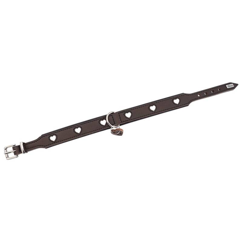 HUNTER Hundehalsband Love braun/schwarz, Gr. 42, Breite: ca. 2.6 cm, Halsumfang: ca. 35 - 40 cm von Hunter