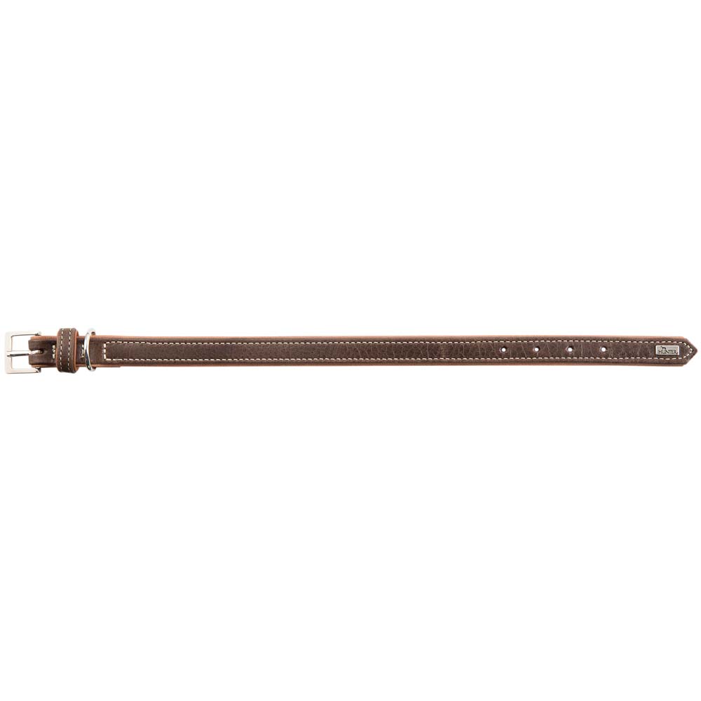 HUNTER Hundehalsband Porto dunkelbraun/cognac, Gr. 40, Breite: ca. 1,8 cm, Länge: ca. 29 - 35 cm von Hunter
