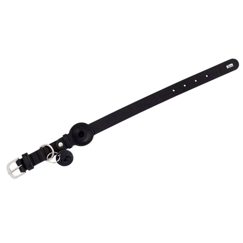 HUNTER Hundehalsband mit Apple AirTag-Halter Viborg schwarz, Gr. 55, Länge: ca. 55 cm, Halsweite: ca. 42 – 48 cm von Hunter