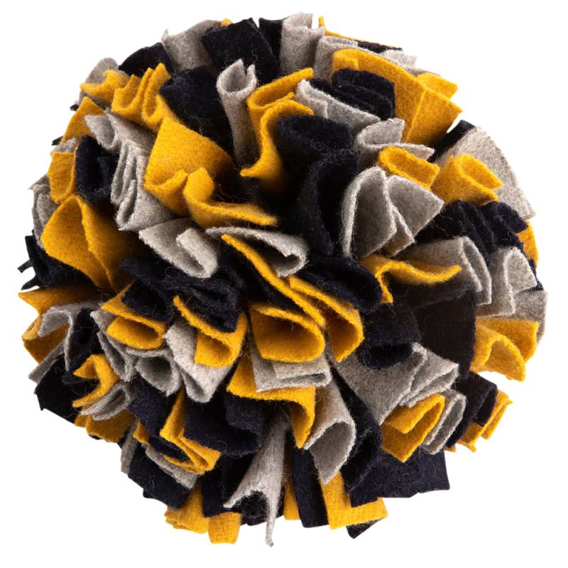 HUNTER Hundespielzeug Schnüffelball grau-schwarz-gelb, Durchmesser:  ca. 16 cm von Hunter
