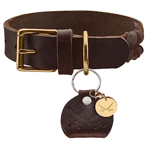 HUNTER SANSIBAR SOLID Hundehalsband, Leder, strapazierfähig, griffig, geflochten, 55 (M), dunkelbraun von HUNTER