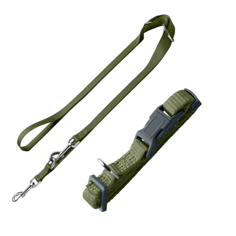 HUNTER Set: Halsband London + Führleine London, olivgrün - Vario Basic Größe S + Leine 200 cm / 10 mm HUNTER Set: Halsband London + Führleine London, olivgrün - Vario Basic Größe S + Leine 200 cm / 10 mm von Hunter