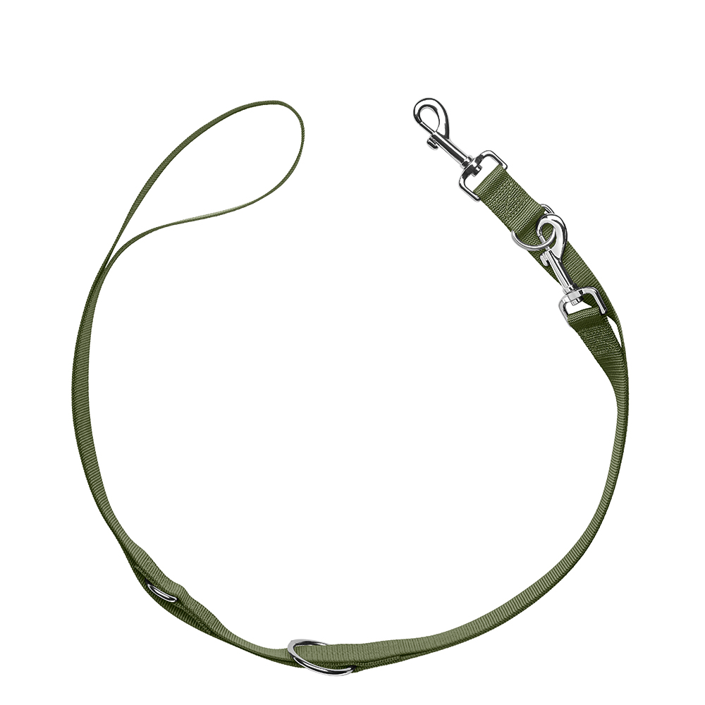 HUNTER Set: Halsband London + Führleine London, olivgrün - Vario Plus Größe L-XL + Leine 200 cm / 15 mm von Hunter