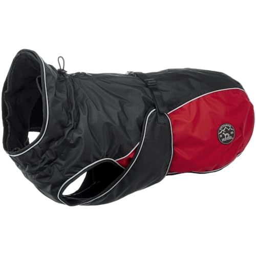 HUNTER Hundemantel UPPSALA ALLROUNDER, Farbe: anthrazit/rot, wasser- und windabweisend, herausknöpfbares Innenfutter, reflektierende Paspeln, elastische Fixiergummis, optimaler Sitz, Größe: 50 von HUNTER