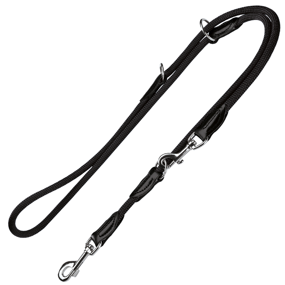 HUNTER Freestyle Set: Halsband + Hundeleine, schwarz - Halsband Größe max. 55 cm + Leine 200 cm von Hunter