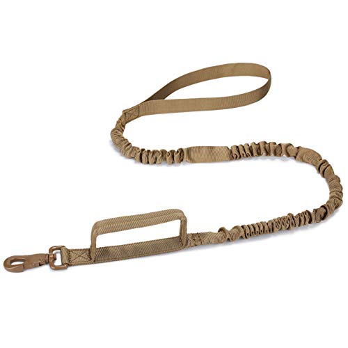 HUNTVP Taktische Hundeleine mit 2 Griffen, Länge 97-150 cm, Elastische Führleine Militärisch Hunde Trainingsleine für Jagd Training Freizeit Outdoor Wanderung, Braun HUNTVP Taktische Hundeleine mit 2 Griffen, Länge 97-150 cm, Elastische Führleine Militärisch Hunde Trainingsleine für Jagd Training Freizeit Outdoor Wanderung, Braun von HUNTVP