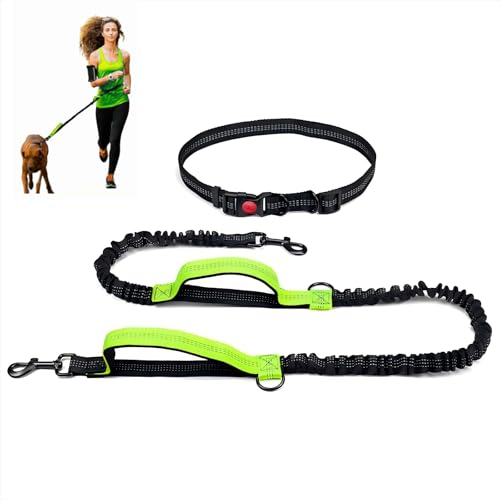 Handfreie Hundeleine, Bungee-Hundeleine, robuster Welpen-Hüftgurt für mittelgroße und große Haustiere, verstellbare Laufleine mit doppelt gepolstertem Griff Handfreie Hundeleine, Bungee-Hundeleine, robuster Welpen-Hüftgurt für mittelgroße und große Haustiere, verstellbare Laufleine mit doppelt gepolstertem Griff von HurLuksi