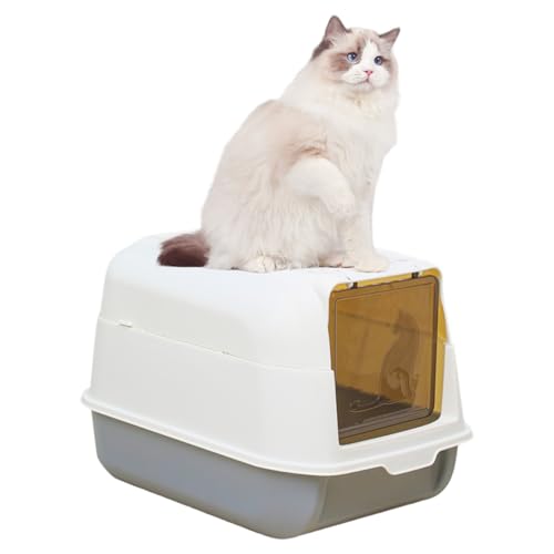 18x13x12-Zoll-Katzenstreubox-Gehäuse mit Deckel, Abnehmbarer bedeckter spritzsicherer und leckeres Plastikkatze Toilette 18x13x12-Zoll-Katzenstreubox-Gehäuse mit Deckel, Abnehmbarer bedeckter spritzsicherer und leckeres Plastikkatze Toilette von Huraoerrrr
