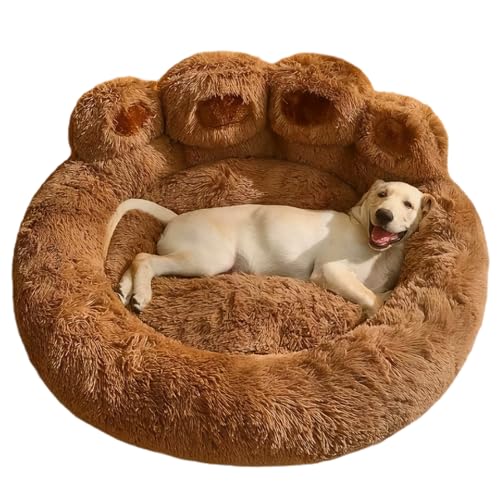 20 Zoll runde weiche, warme Fußabdruckform Katzenhundbett verdicken füllende Waschablinge für Haustiere unter 5 kg von Huraoerrrr