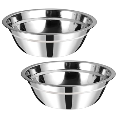 2pcs Edelstahlhundschalen, 8 Zoll Spiegeloberfläche leicht waschen für Wasser/Leckerei/Fleisch zu Hause von Huraoerrrr