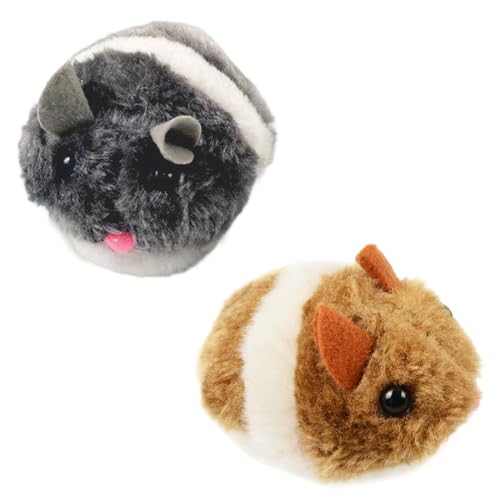 2pcs Katzenmausspielzeug, Katzespielzeug, niedliche und plüschende interaktive Katzenspielzeug, Verfolgungsjagd & Stress-Relief-Katzenspielzeug für Innenkatzen, Geschenke für Katzenliebhaber, Grau & 2pcs Katzenmausspielzeug, Katzespielzeug, niedliche und plüschende interaktive Katzenspielzeug, Verfolgungsjagd & Stress-Relief-Katzenspielzeug für Innenkatzen, Geschenke für Katzenliebhaber, Grau & von Huraoerrrr