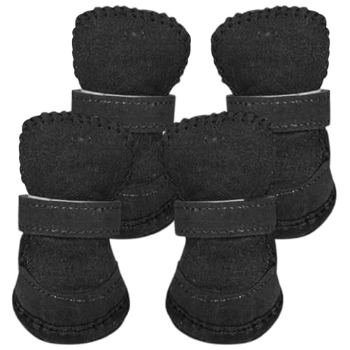 4pcs Hundepfotenschutz, warme Hundestiefel Lamm Fleece, kalte Wetterschuhe für kleine Hunde von Huraoerrrr