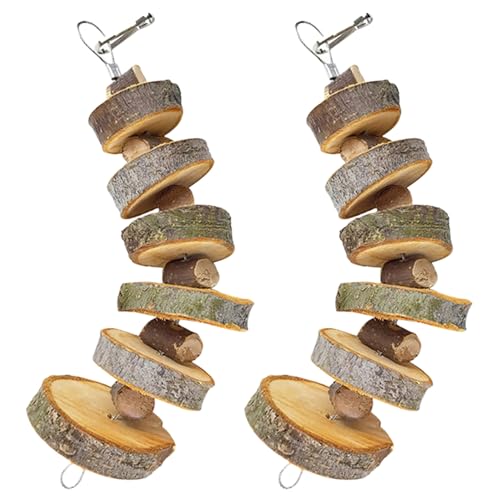 Bunny Toys 2Pcs Rabbit Chew Toys, Natural Safe Wood Rabbit, Fun Chew Bunny, Round Hamster Ball, Hanging Wood Toy for Rabbits, Chinchilla, Guinea Pigs, Hamsters von Huraoerrrr