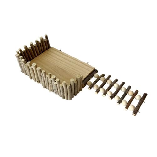 Huraoerrrr Hamster Platforms Hamster Climbing Toys, Wooden Chew Toy Cage Accessories, Natural Safe Platforms, Small Pet Playground for Parror Gerbil Rat von Huraoerrrr